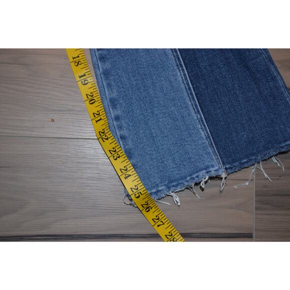 Flying Monkey Girls Two Tone Flare Rise Flare Stretch Raw Hem Jeans Size 12 - Picture 8 of 8
